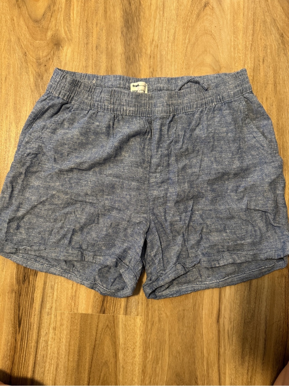 Frank & Oak Blue Linen-Blend Women’s Shorts